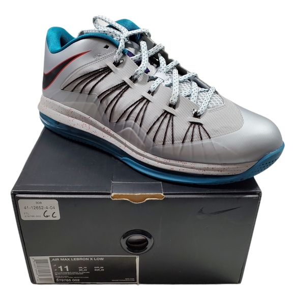 NIKE AIR MAX LEBRON X LOW "AKRON AEROS" METALLIC - Picture 1 of 16